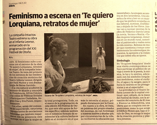 te quiero lorquiana | intactos teatro